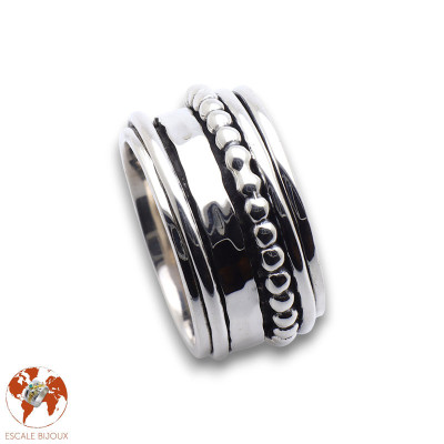 bague anti stress anneau tournant femme argent