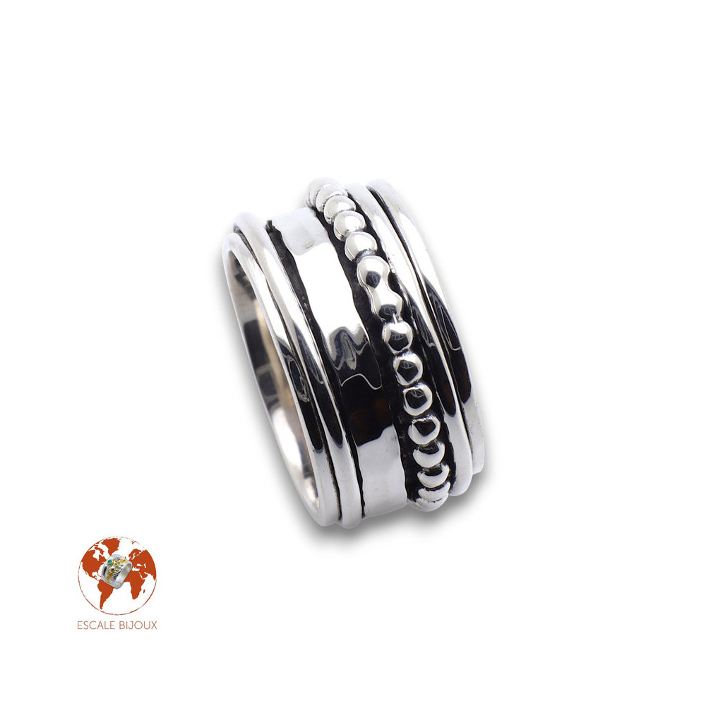 bague anti stress anneau tournant femme argent