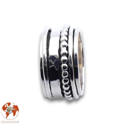 bague argent anti stress homme