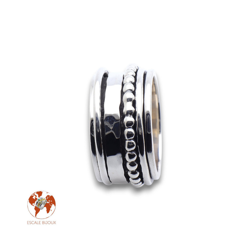 bague argent anti stress homme