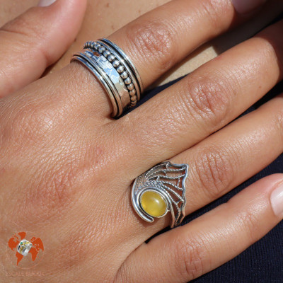 bague anti stress anneau tournant argent