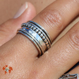 bague qui tourne anti stress argent