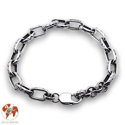 bracelet homme maillon argent