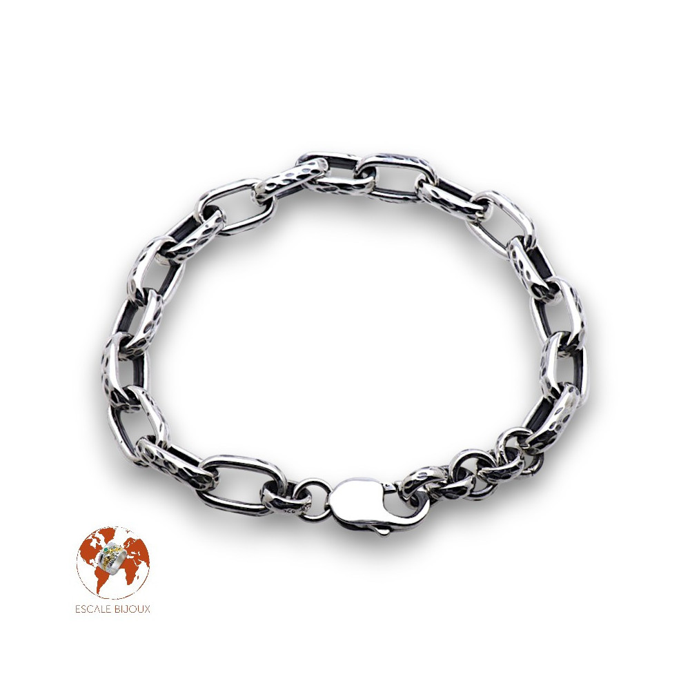 bracelet homme maillon argent