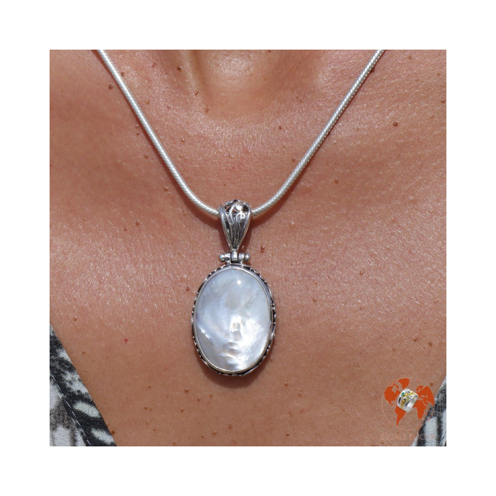 pendentif nacre argent