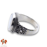 bague ronde nacre blanche