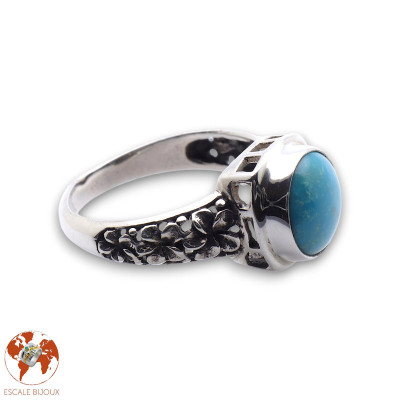 bague argent avec pierre turquoise