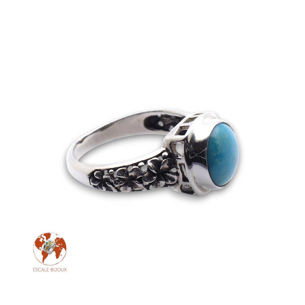 bague argent avec pierre turquoise