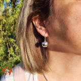 boucle d oreille grosse boule argent