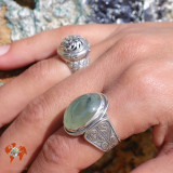 bague argent préhnite