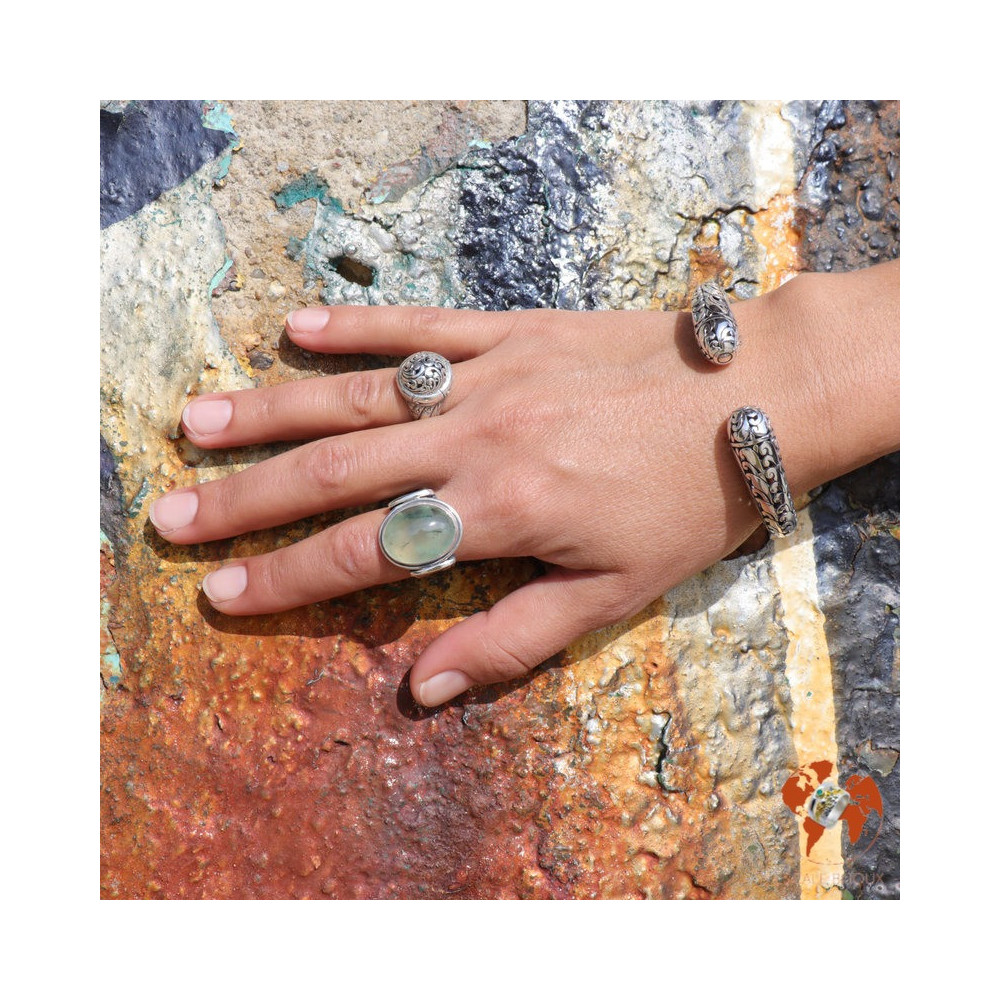 prehnite bague argent femme