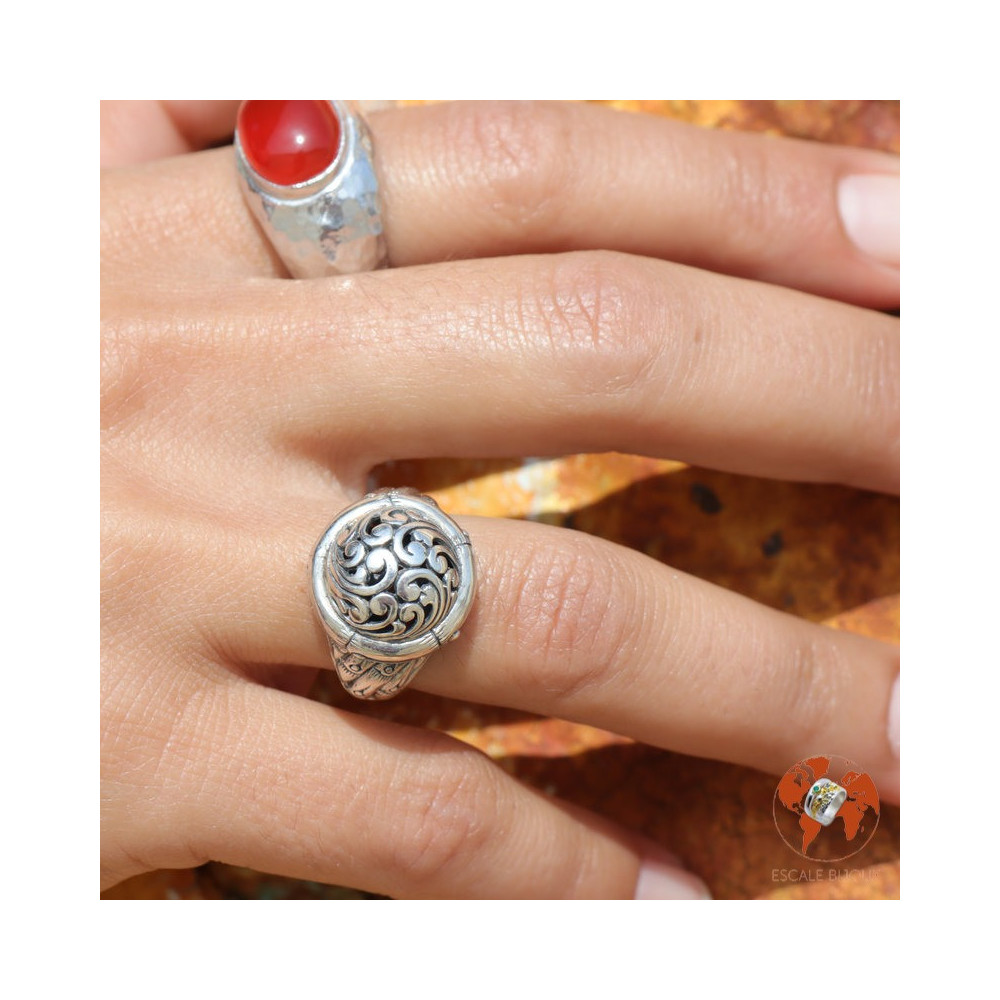 bague ronde argent femme