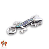pendentif gecko abalone argent