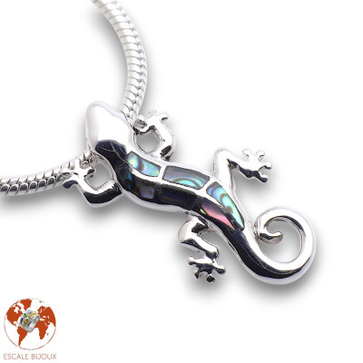 pendentif gecko abalone