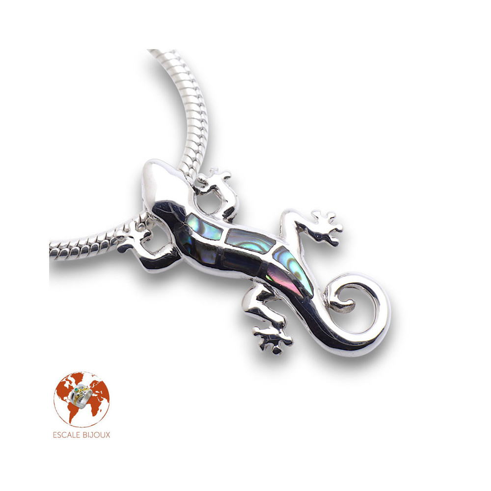pendentif gecko abalone