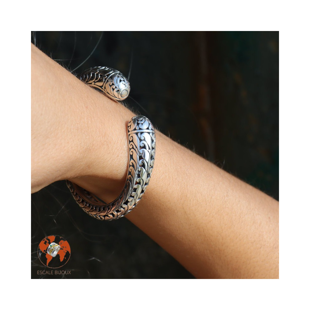 jonc argent ouvert femme