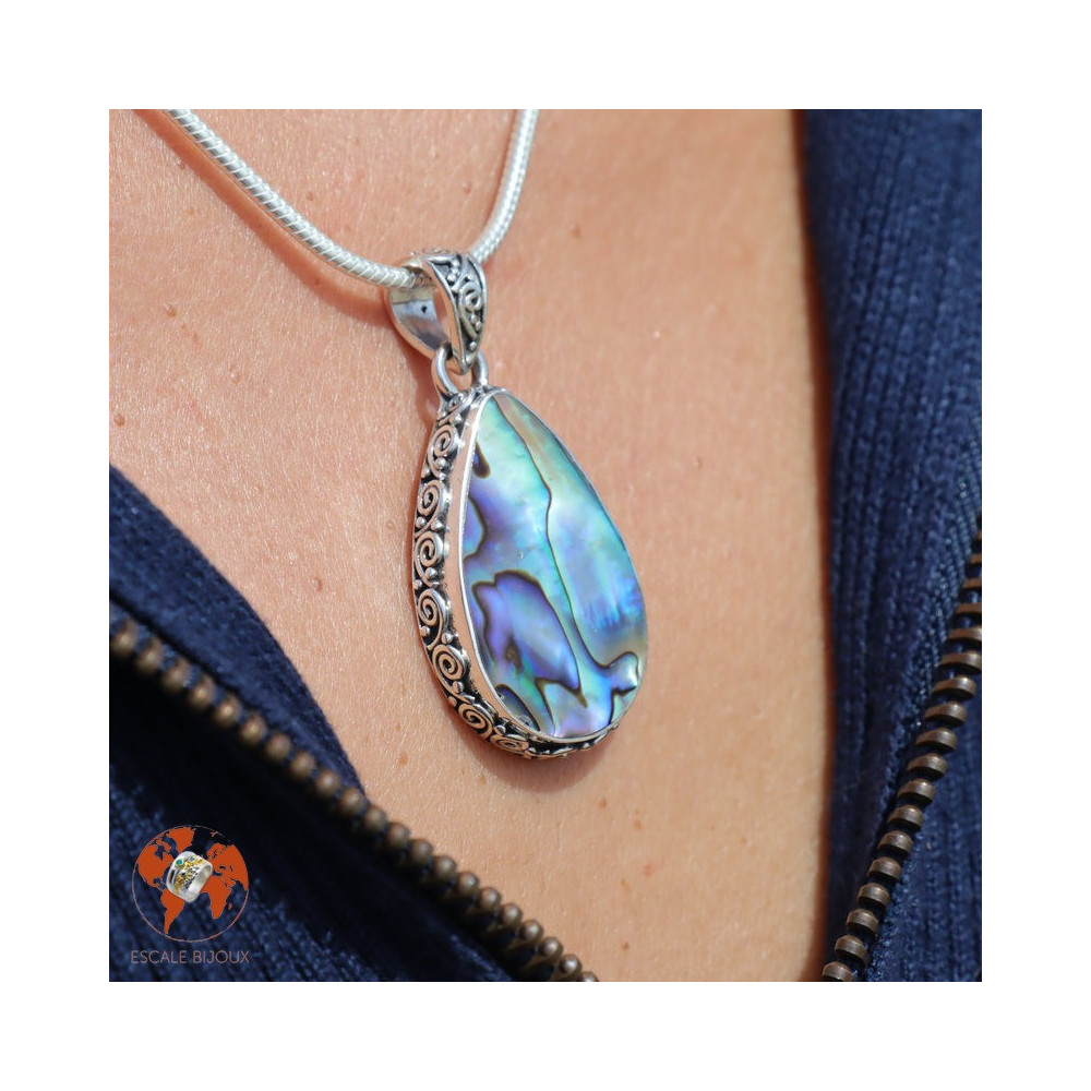 pendentif abalone argent femme