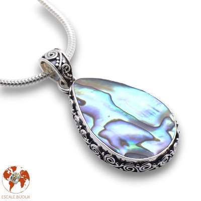 pendentif argent abalone