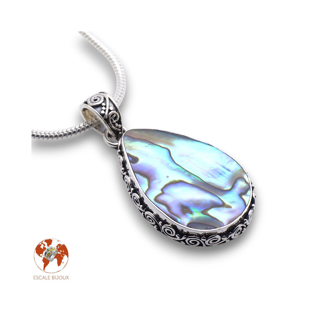 pendentif argent abalone