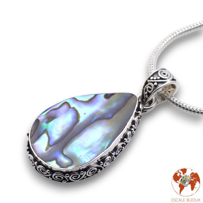 pendentif abalone argent