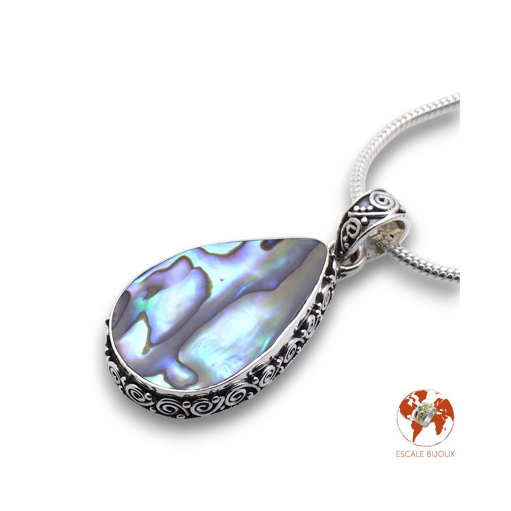 pendentif abalone argent
