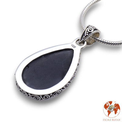 pendentif goutte argent avec abalone