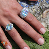 bague abalone femme argent