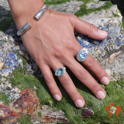 bague argent nacre abalone
