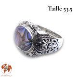 abalone bague argent femme
