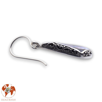 boucles d oreilles abalone argent