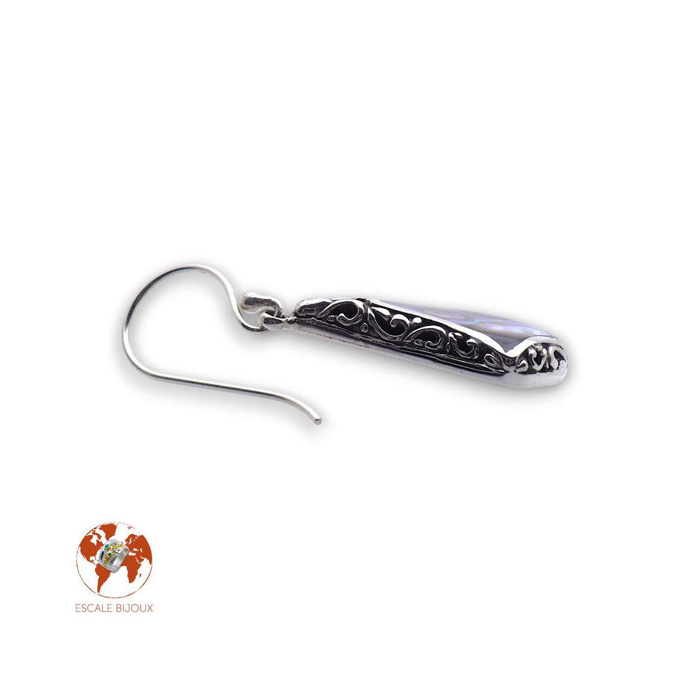 boucles d oreilles abalone argent
