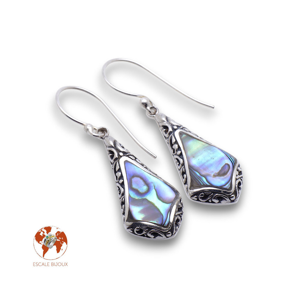 boucles d oreilles nacre abalone