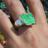bague uvarovite argent oxydé
