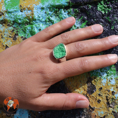 bague uvarovite argent
