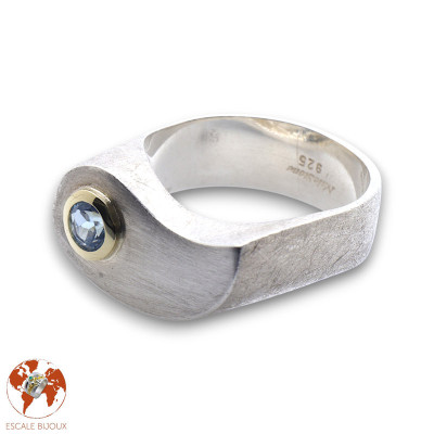 bague argent 925 aigue marine
