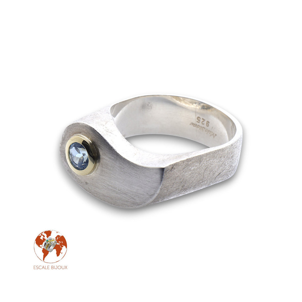 bague argent 925 aigue marine