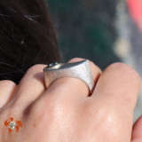 bague argent et aigue marine