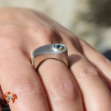 bague argent pierre aigue marine
