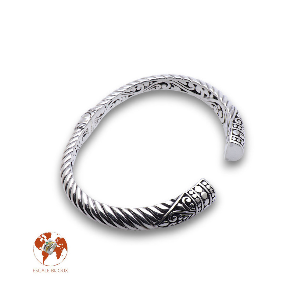 jonc argent ouvert femme