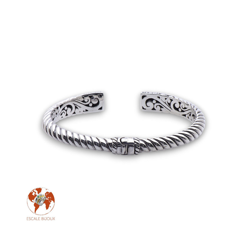 bracelet jonc argent 925 ouvert