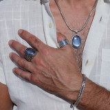 pendentif cyanite bleue homme