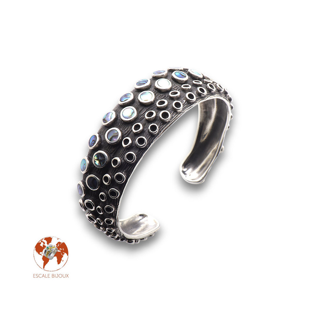 manchette argent abalone