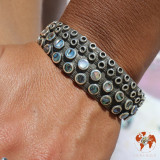 bracelet manchette argent abalone tentacule poulpe
