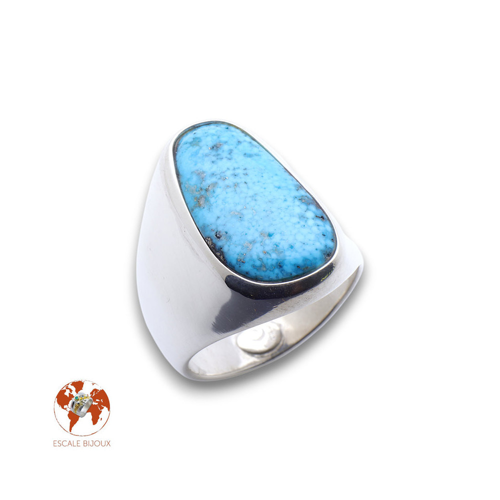 bague turquoise homme