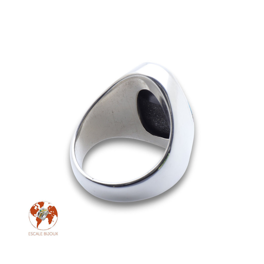 bague homme turquoise