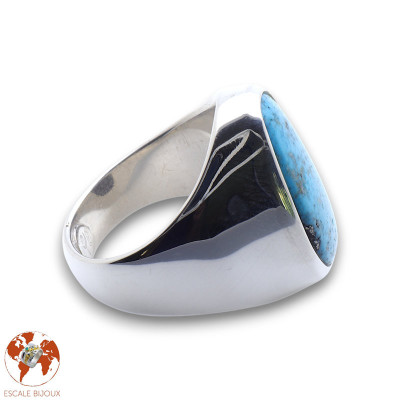 bague turquoise homme argent