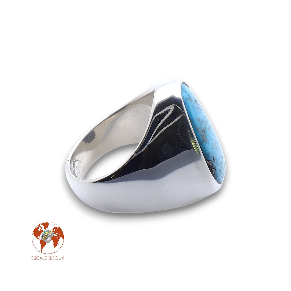bague turquoise homme argent