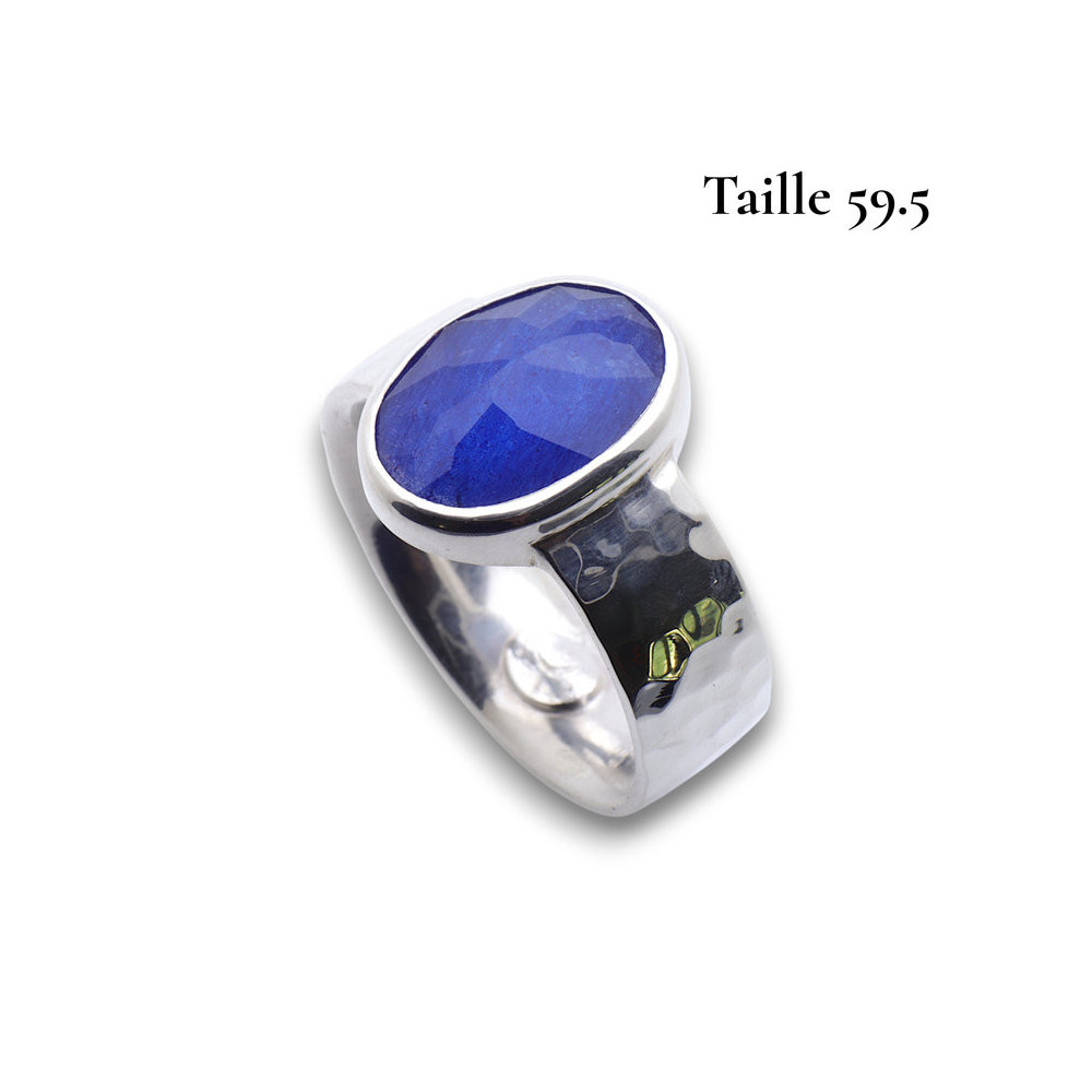 bague saphir bleu homme