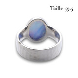 bague homme argent saphir bleu
