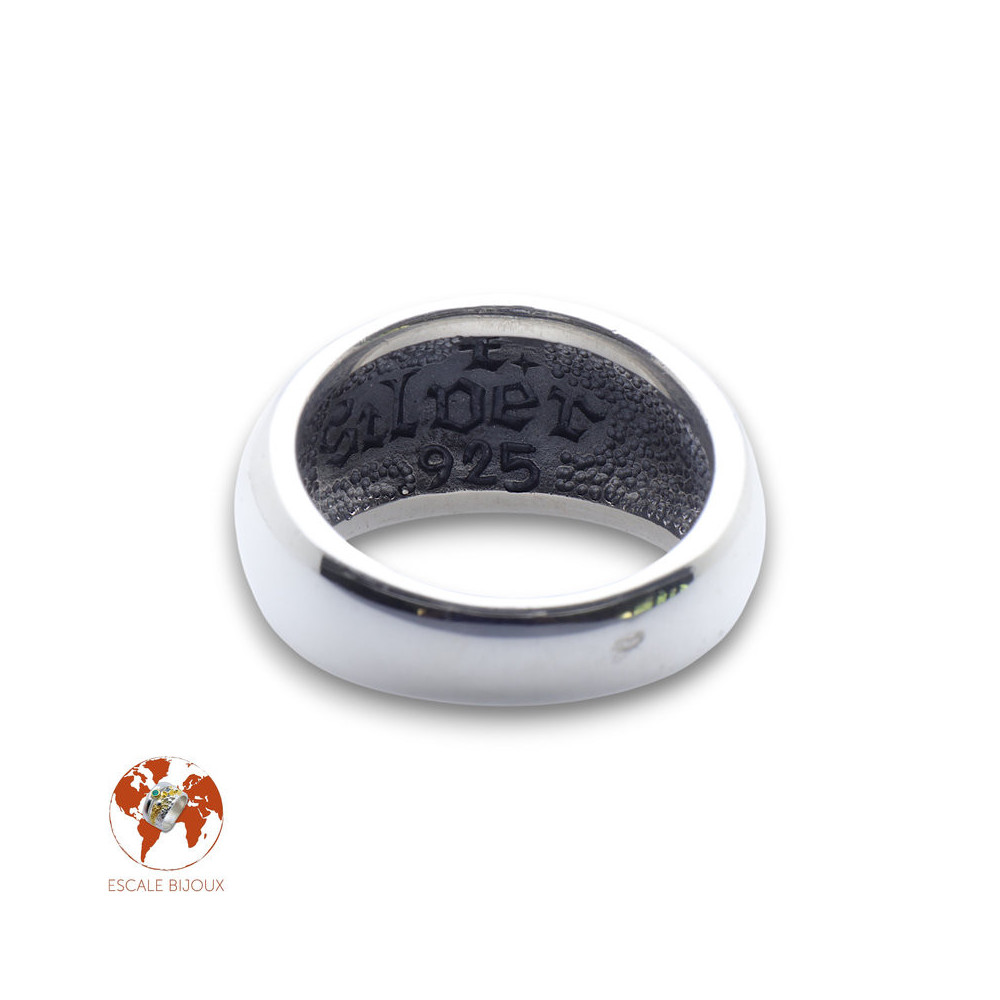 bague homme argent onyx